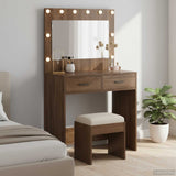 Dressing Table Brown Oak 78.5 x 41 x 135 cm Engineered Wood 865034