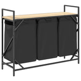Laundry Basket 3 Compartments with Shelf Sonoma Oak 859061