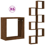 ZNTS Wall Cube Shelves 6 pcs Brown Oak 30x15x30 cm 815887