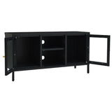 TV Cabinet Black Black powder-coated steel Medium Adjustable Feet 336058
