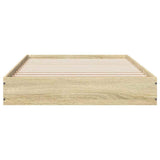 Bed Frame without Mattress Sonoma Oak 75x190 cm Small Single Engineered Wood 842079