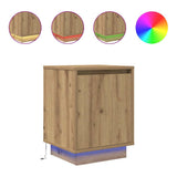 Bedside Cabinets with LED Lights 2 pcs Artisan Oak 38x34x50 cm 861282