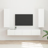 TV Cabinet Set Wall-mounted 3 pcs White Engineered Wood 3408979