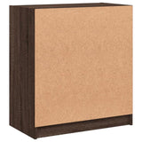 Side Cabinet with Glass Doors Brown Oak 68x37x75.5 cm 836426