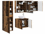 Bathroom Cabinet Set 5 pcs Old Wood 53 x 15.5 x 70 cm 3407309