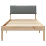 Bed frame Brown and dark grey 100 x 200 cm Solid pine wood 878560