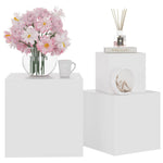ZNTS Side Tables 3 pcs White Engineered Wood 808585