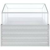 Garden Raised Bed with Greenhouse 100x100x85 cm Silver 316882