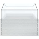 Garden Raised Bed with Greenhouse 100x100x85 cm Silver 316882