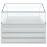 Garden Raised Bed with Greenhouse 100x100x85 cm Silver 316882