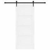 Sliding Door ORKDAL White and Black 83 x 202 cm Solid Pine Wood 3445560