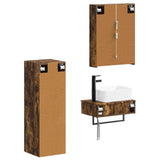Bathroom Furniture Set 4 pcs Smoked Oak 3407403