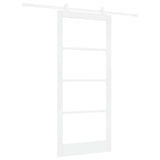 Sliding Door ORKDAL White 93 x 211 cm Solid Pine Wood and Glass 3332094