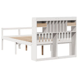 Bookcase Bed without Mattress White 135x190 cm Doouble Solid Wood Pine 3322046