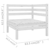 11 Piece Garden Lounge Set Solid Wood Pine White 3083200