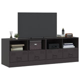 TV Cabinets 2pcs Black 67x39x44 cm Steel 841740
