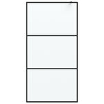 Walk-in Shower Wall Black 100x195 cm Frosted ESG Glass 152112