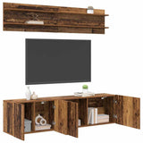 TV Units Wall-mounted 6 pcs Old wood Engineered wood 3403568