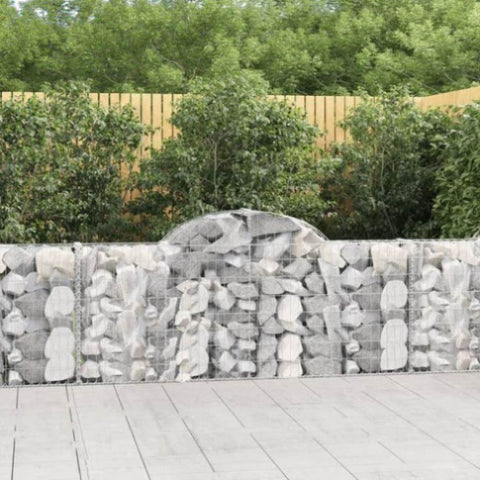 Arched Gabion Baskets 13 pcs 200x30x80/100 cm Galvanised Iron 3146100