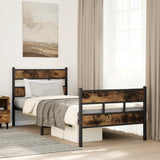 Metal Bed Frame without Mattress Smoked Oak 90x200 cm 4017064