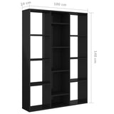 ZNTS Room Divider/Book Cabinet High Gloss Black 100x24x140 cm Engineered Wood 800448