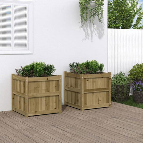 Garden Planters 2 pcs Impregnated Wood Pine 837433