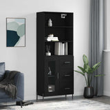 Highboard Black 69.5x34x180 cm Engineered Wood 3189518