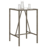 Outdoor Bar Table Grey 70x70x110 cm Poly Rattan 368695