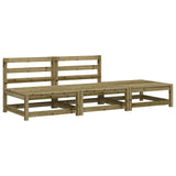 Garden Sofa Armless with Footstool Impregnated Wood Pine 837969