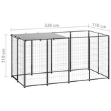 Dog Kennel Black 2.42 m Steel 3082199