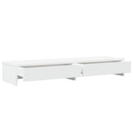 ZNTS Monitor Stand with Drawers White 100x27x15 cm Engineered Wood 854670