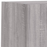 4 Piece TV Wall Cabinets with LED Lights Grey Sonoma 3216574