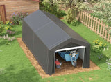 3.6 x 2.1m Portable Outdoor Shed, with Window - Dark Grey T3398P323922
