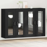 Wall Mounted Cabinet 2 pcs Black oak 69.5 x 34 x 90 cm 3334316