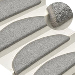 ZNTS Carpet Stair Treads 15 pcs Light Grey 56x17x3 cm 322370