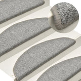ZNTS Carpet Stair Treads 15 pcs Light Grey 56x17x3 cm 322370