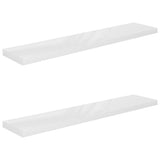 Floating Wall Shelves 2 pcs High Gloss White 120x23.5x3.8 cm MDF 323758