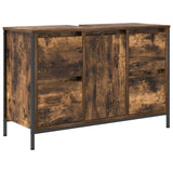 ZNTS 2-Piece Bathroom Furniture Set in Smoked Oak Engineered Wood 3328376