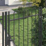 Fence Gate BOXTEL 103 x 250 cm Powder-Coated Steel Grey 42008871
