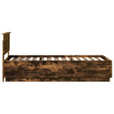 Bed Frame Smoked Oak 100 x 200 cm Engineered Wood 3408107