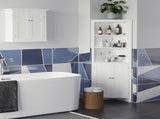 Triangle Bathroom Cabinet, Corner Bathroom Storage Unit with Cupboard and 3-Tier Shelves, Free T3398P344742