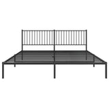 Metal Bed Frame without Mattress with Headboard Black 200x200cm 350871