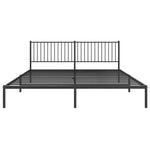 ZNTS Metal Bed Frame without Mattress with Headboard Black 200x200cm 350871