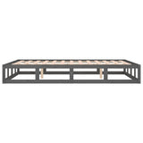 Bed Frame without Mattress Grey 150x200 cm King Size King Size Solid Wood 820803