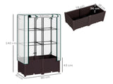 Raised Garden Bed with Trellis, Plastic Planter Box with PE Cover, Drainage Holes, Drain Plugs and T3398P313637