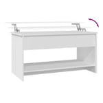 809647 Coffee Table White 102x50x52,5 cm Engineered Wood