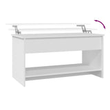 809647 Coffee Table White 102x50x52,5 cm Engineered Wood