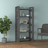 Book Cabinet/Room Divider Grey 80x35x160 cm Solid Wood 813911