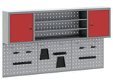 Tool Cabinet Set with Shelf 4 pcs Red Powder-Coated Steel 3321407