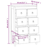 340740 Chest of Drawers 55x30x90 cm Solid Wood Teak